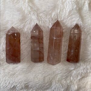Natural Ferruginous Quartz Towers Set